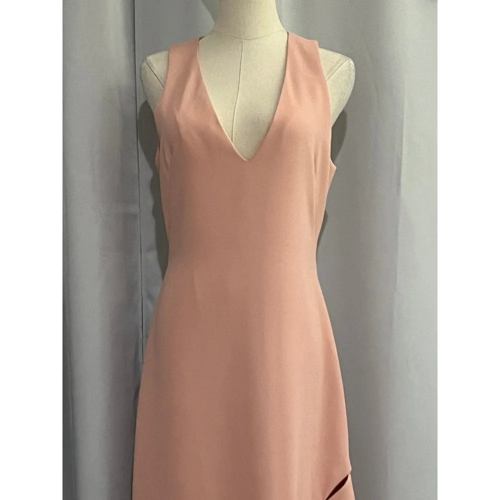 Prabal Gurung Tea Rose Side Slash Midi Dress Womans 8 Pink Silk Designer